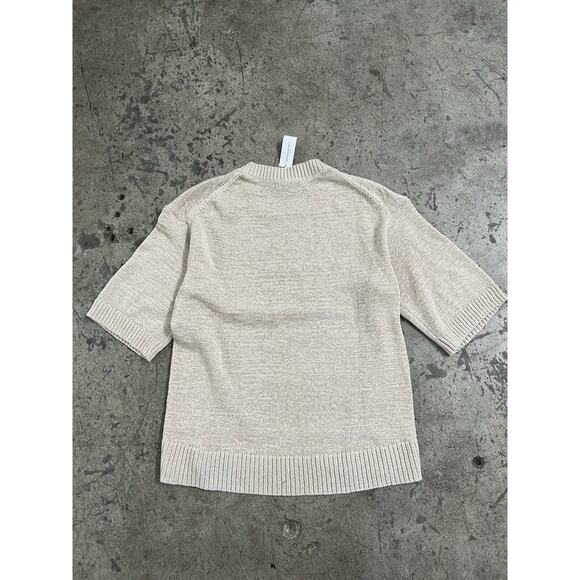 NWT Banana Republic Women Cotton Blend Slouchy Sweater T-Shirt S Ivory Cream $85 - Picture 7 of 9